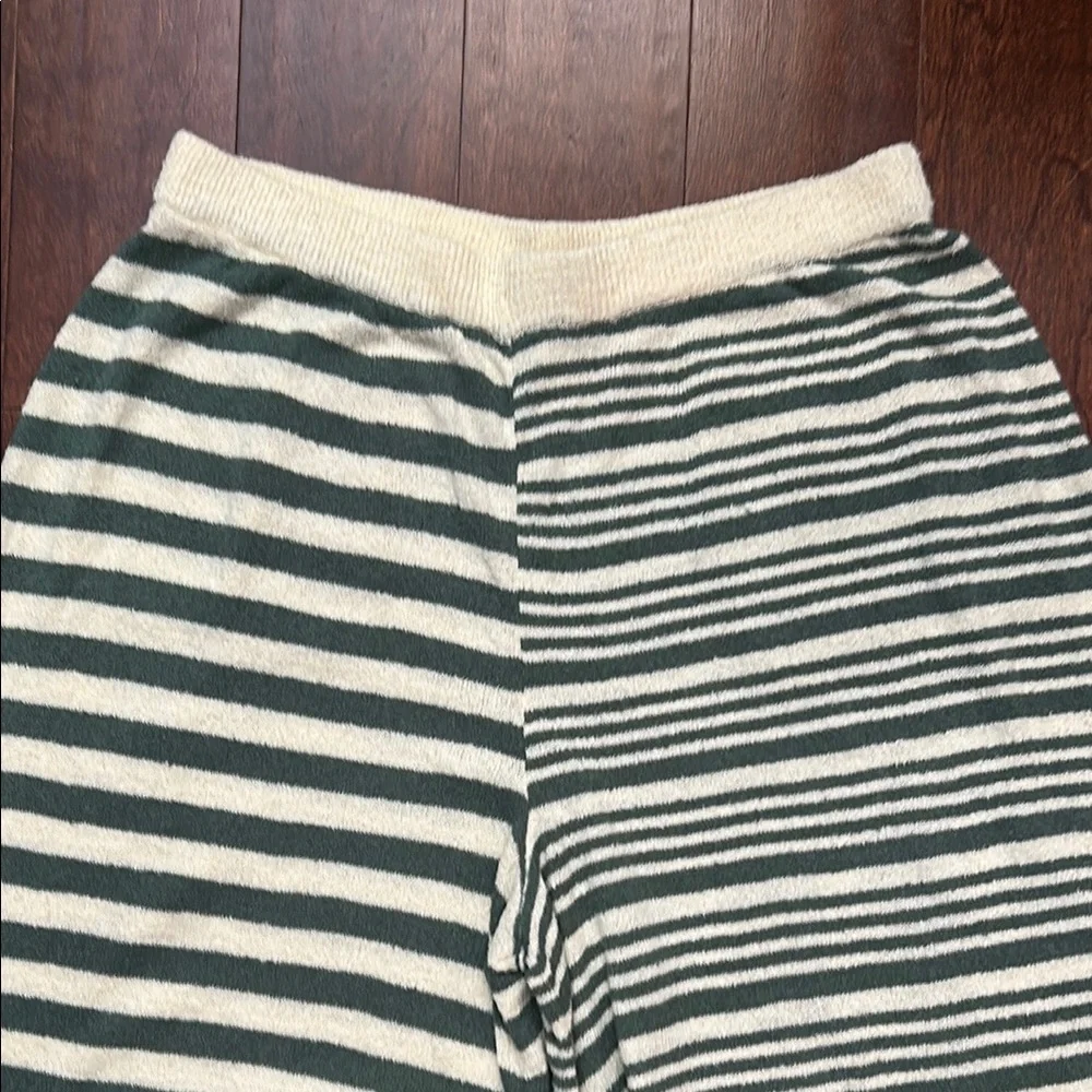 Free People Green and Cream Striped Wide Leg Pants - Picture 5 of 13